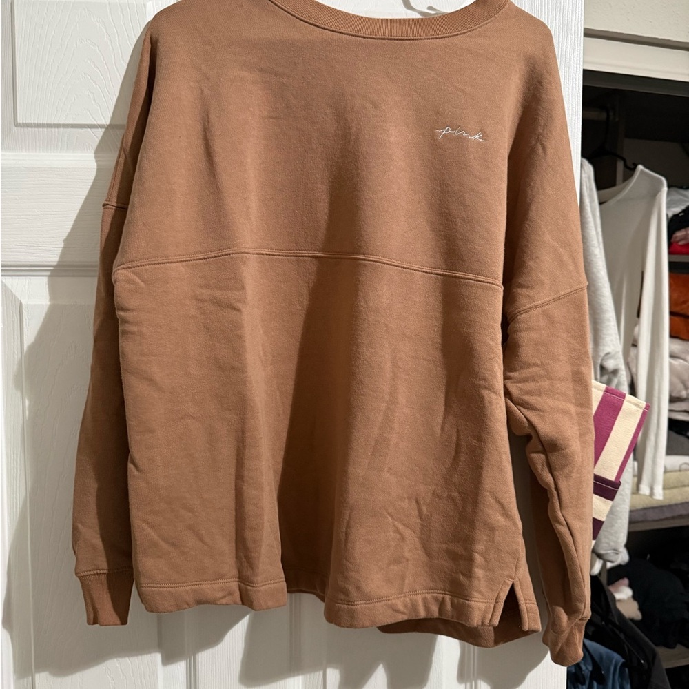 PINK Victoria's Secret Tan Crewneck Sweater